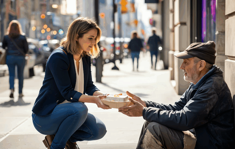 They Laughed When I Helped a Man on the Street—Until He Walked Into the Office and Stunned Everyone